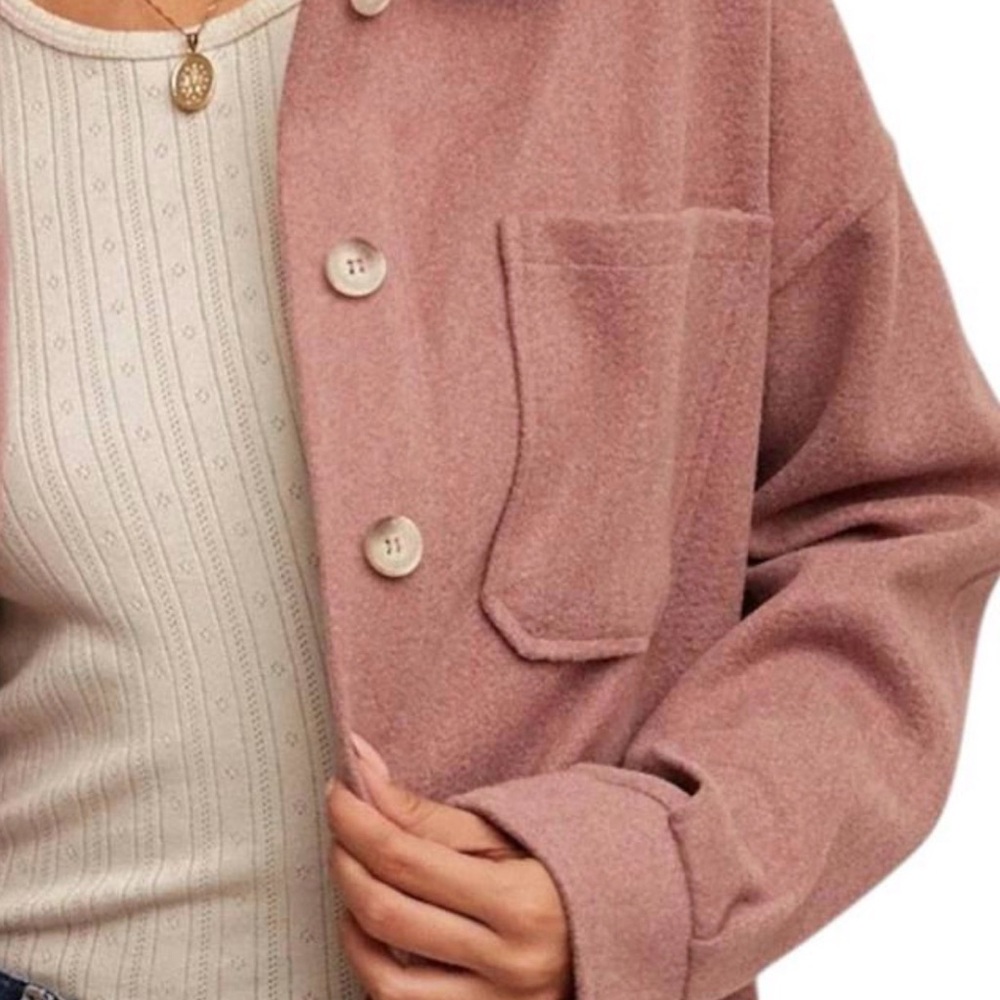 HEM & THREAD Long Shacket In Grape NWT size Small oversized - Picture 2 of 8